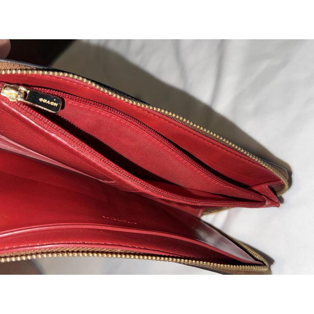 Coach Large Phone Wallet In Rainbow Signature Canvas C1872 - Picture 7 of 9